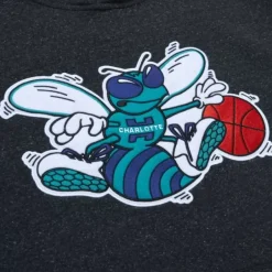 Mitchell & Ness Hoodies & Sweatshirts-Snow Washed Fleece Hoodie Charlotte Hornets