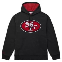Mitchell & Ness Hoodies & Sweatshirts-Snow Washed Fleece Hoodie San Francisco 49Ers