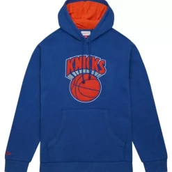 Mitchell & Ness Hoodies & Sweatshirts-Snow Washed Fleece Hoodie New York Knicks