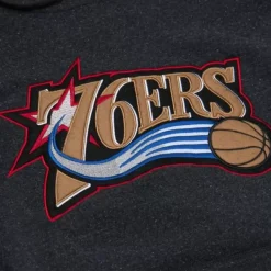 Mitchell & Ness Hoodies & Sweatshirts-Snow Washed Fleece Hoodie Philadelphia 76Ers