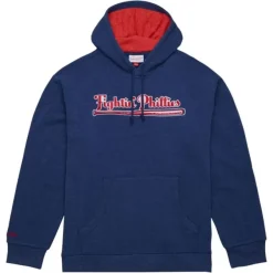 Mitchell & Ness Hoodies & Sweatshirts-Snow Washed Fleece Hoodie Vintage Logo Philadelphia Phillies