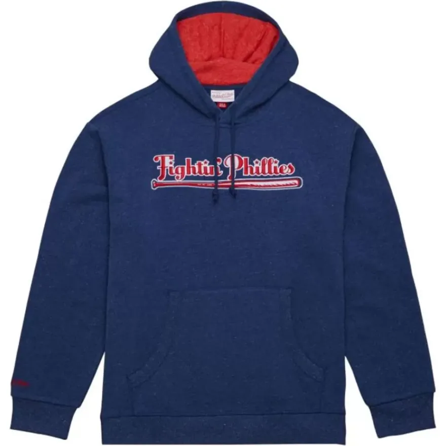 Mitchell & Ness Hoodies & Sweatshirts-Snow Washed Fleece Hoodie Vintage Logo Philadelphia Phillies