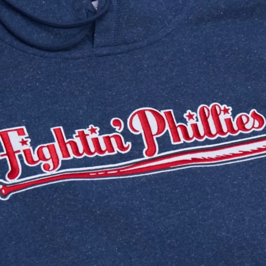 Mitchell & Ness Hoodies & Sweatshirts-Snow Washed Fleece Hoodie Vintage Logo Philadelphia Phillies