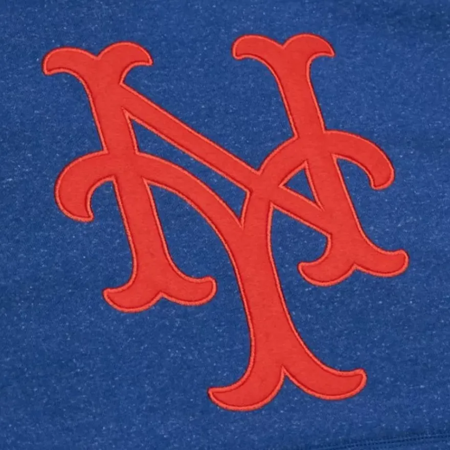 Mitchell & Ness Hoodies & Sweatshirts-Snow Washed Fleece Hoodie Vintage Logo New York Mets