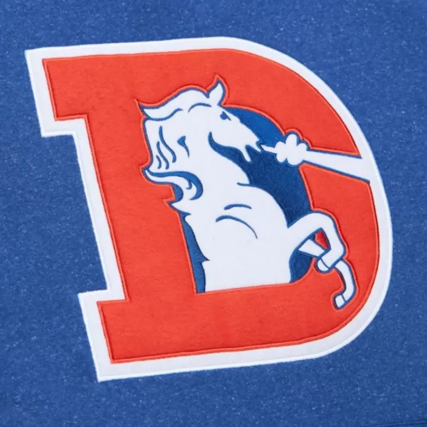 Mitchell & Ness Hoodies & Sweatshirts-Snow Washed Fleece Hoodie Denver Broncos
