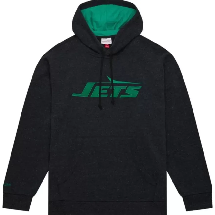 Mitchell & Ness Hoodies & Sweatshirts-Snow Washed Fleece Hoodie New York Jets