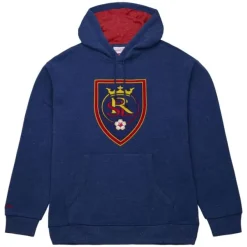 Mitchell & Ness Hoodies & Sweatshirts-Snow Washed Fleece Hoodie Current Logo Real Salt Lake