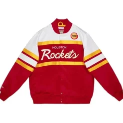 Mitchell & Ness Jackets & Outerwear-Special Script Heavyweight Satin Jacket Houston Rockets