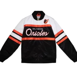 Mitchell & Ness Jackets & Outerwear-Special Script Heavyweight Satin Jacket Baltimore Orioles