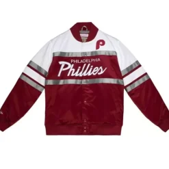 Mitchell & Ness Jackets & Outerwear-Special Script Heavyweight Satin Jacket Philadelphia Phillies