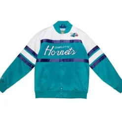 Mitchell & Ness Jackets & Outerwear-Special Script Heavyweight Satin Jacket Charlotte Hornets