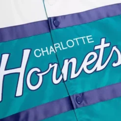 Mitchell & Ness Jackets & Outerwear-Special Script Heavyweight Satin Jacket Charlotte Hornets