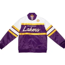 Mitchell & Ness Jackets & Outerwear-Special Script Heavyweight Satin Jacket Los Angeles Lakers