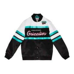 Mitchell & Ness Jackets & Outerwear-Special Script Heavyweight Satin Jacket Vancouver Grizzlies