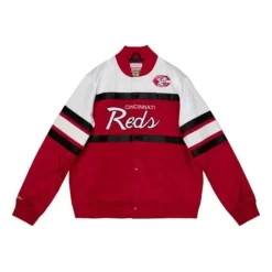 Mitchell & Ness Jackets & Outerwear-Special Script Heavyweight Satin Jacket Cincinnati Reds