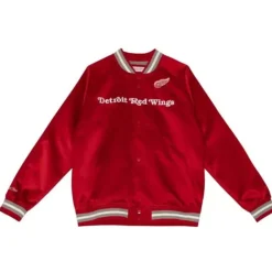 Mitchell & Ness Jackets & Outerwear-Special Script Light Weight Satin Jacket Detroit Red Wings