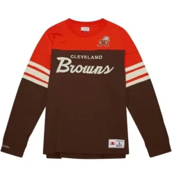 Mitchell & Ness T-Shirts & Tops-Special Script Long Sleeve Cleveland Browns