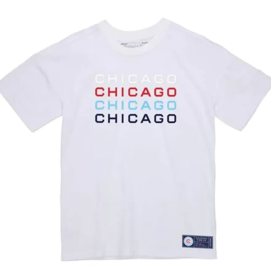 Mitchell & Ness T-Shirts & Tops-Stacked Logo Tee Chicago Fire
