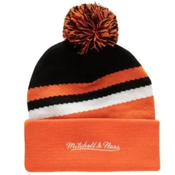 Mitchell & Ness Knit-Stripe Pom Knit Anaheim Ducks