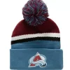 Mitchell & Ness Knit-Stripe Pom Knit Colorado Avalanche