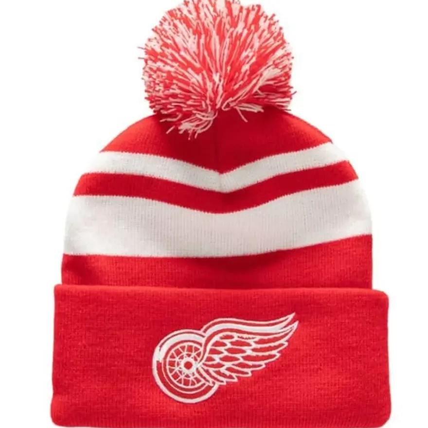 Mitchell & Ness Knit-Stripe Pom Knit Detroit Red Wings