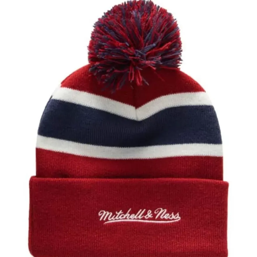 Mitchell & Ness Knit-Stripe Pom Knit Montreal Canadiens
