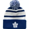Mitchell & Ness Knit-Stripe Pom Knit Toronto Maple Leafs