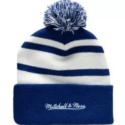 Mitchell & Ness Knit-Stripe Pom Knit Toronto Maple Leafs