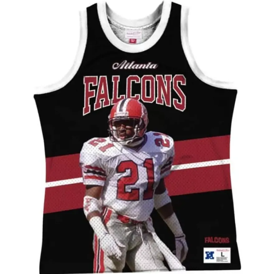 Mitchell & Ness T-Shirts & Tops-Sublimated Player Tank Atlanta Falcons Deion Sanders