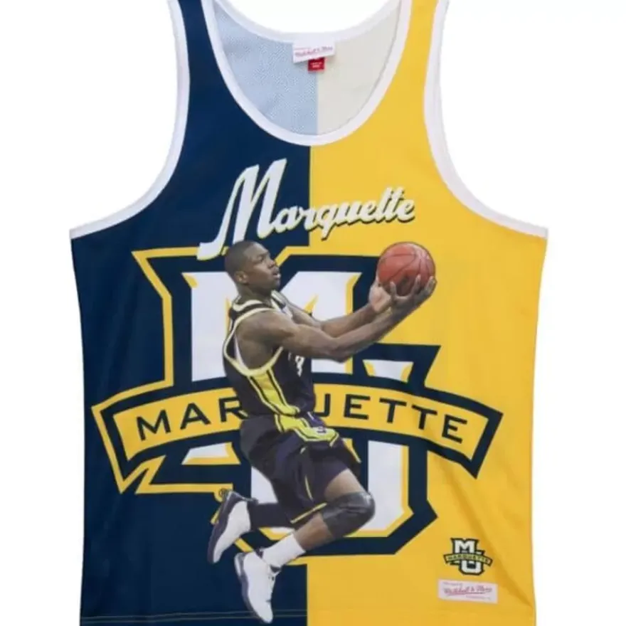 Mitchell & Ness T-Shirts & Tops-Sublimated Player Tank Marquette University Dwyane Wade