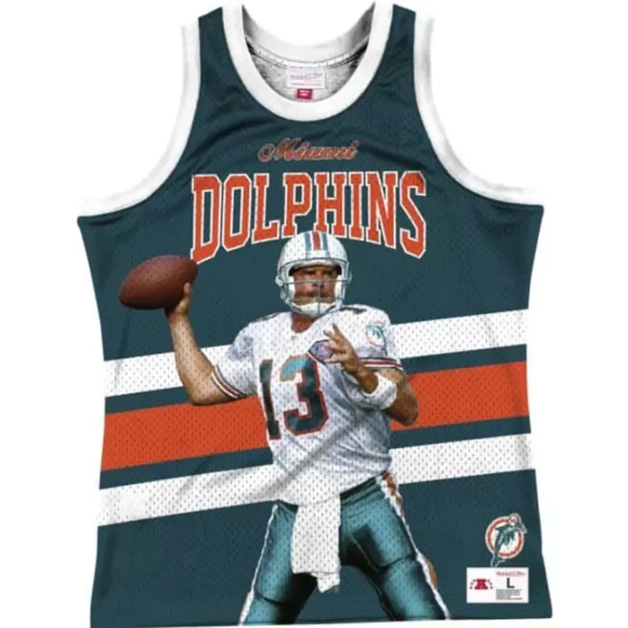 Mitchell & Ness T-Shirts & Tops-Sublimated Player Tank Miami Dolphins Dan Marino
