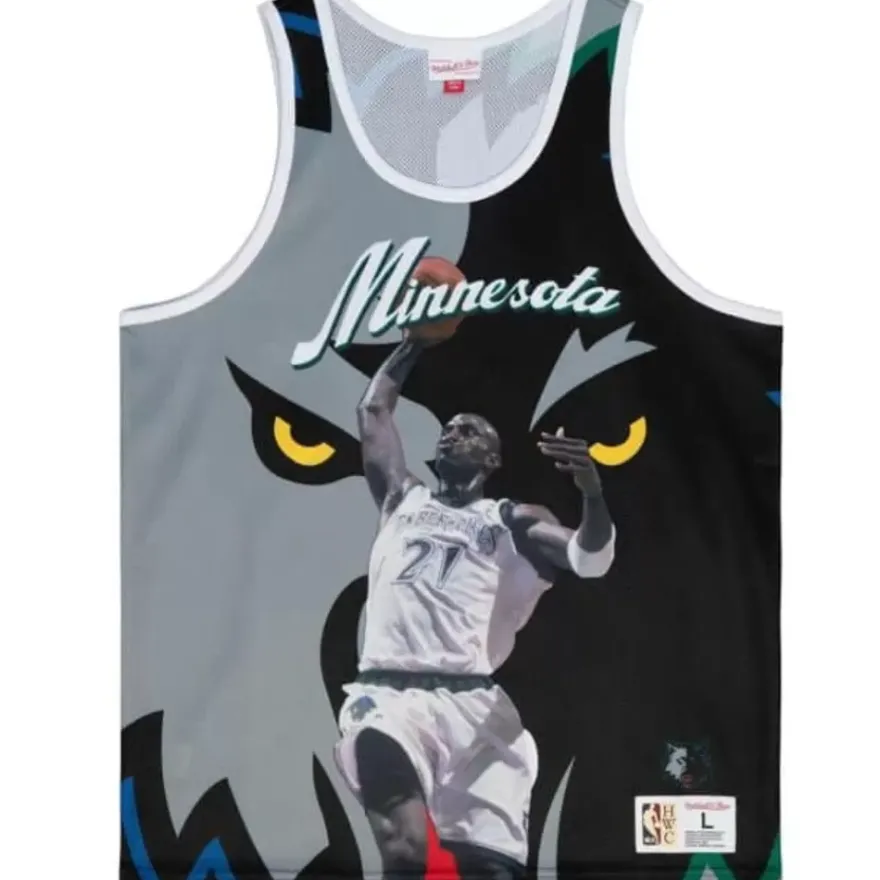 Mitchell & Ness T-Shirts & Tops-Sublimated Player Tank Minnesota Timberwolves Kevin Garnett