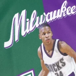 Mitchell & Ness T-Shirts & Tops-Sublimated Player Tank Milwaukee Bucks Ray Allen