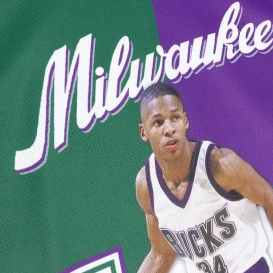 Mitchell & Ness T-Shirts & Tops-Sublimated Player Tank Milwaukee Bucks Ray Allen