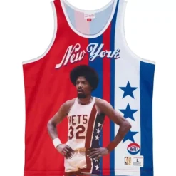 Mitchell & Ness T-Shirts & Tops-Sublimated Player Tank New York Nets Julius Erving
