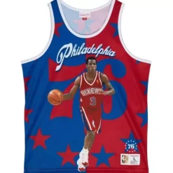 Mitchell & Ness T-Shirts & Tops-Sublimated Player Tank Philadelphia 76Ers Allen Iverson
