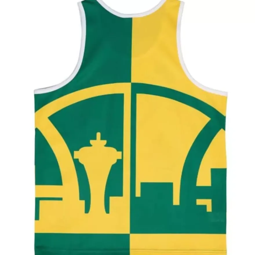 Mitchell & Ness T-Shirts & Tops-Sublimated Player Tank Seattle Supersonics Shawn Kemp
