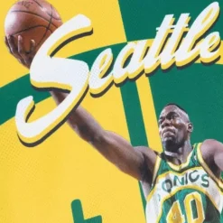 Mitchell & Ness T-Shirts & Tops-Sublimated Player Tank Seattle Supersonics Shawn Kemp