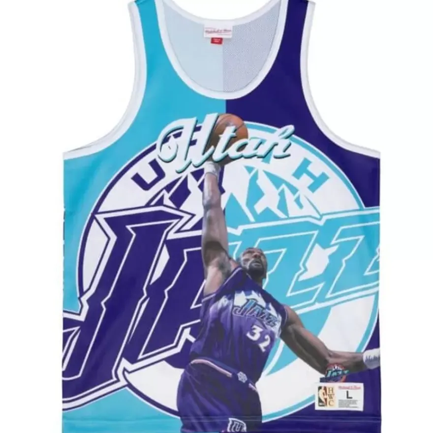 Mitchell & Ness T-Shirts & Tops-Sublimated Player Tank Utah Jazz Karl Malone