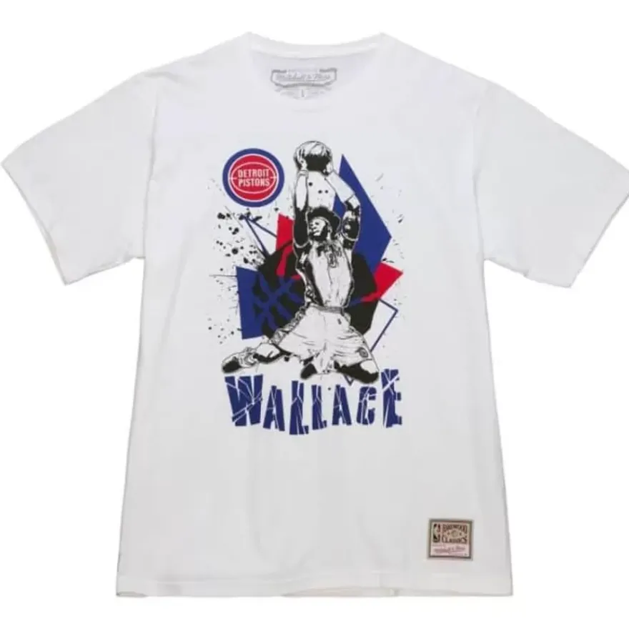 Mitchell & Ness T-Shirts & Tops-Suite Sensations Tee Detroit Pistons Ben Wallace