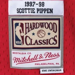 Mitchell & Ness Nba Swingman-Swingman Jersey Chicago Bulls Road 1997-98 Scottie Pippen