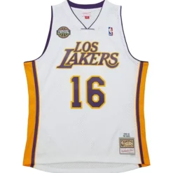 Mitchell & Ness Nba Swingman-Swingman Pau Gasol Los Angeles Lakers White Los Lakers 2008 Jersey