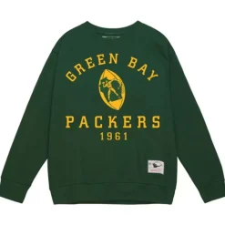 Mitchell & Ness Hoodies & Sweatshirts-Team Basic 3 Crew Green Bay Packers