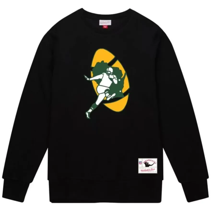 Mitchell & Ness Hoodies & Sweatshirts-Team Basic 1 Crew Green Bay Packers