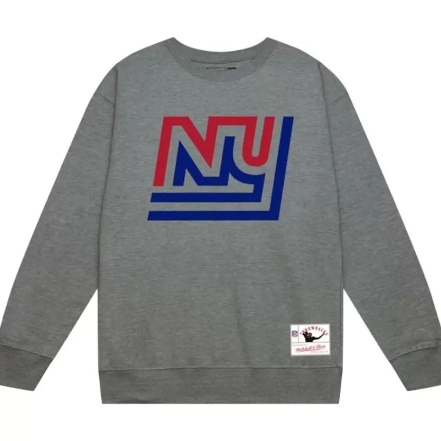 Mitchell & Ness Hoodies & Sweatshirts-Team Basic 3 Crew New York Giants