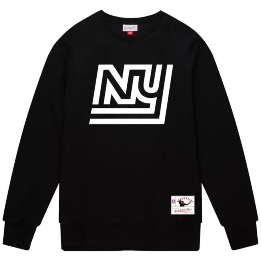 Mitchell & Ness Hoodies & Sweatshirts-Team Basic 3 Crew New York Giants