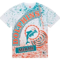 Mitchell & Ness T-Shirts & Tops-Team Burst Sublimated S/S Tee Miami Dolphins