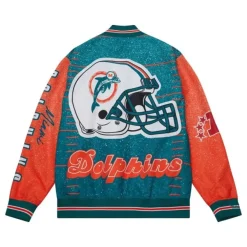 Mitchell & Ness Jackets & Outerwear-Team Burst Warm Up Jacket Miami Dolphins
