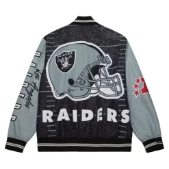 Mitchell & Ness Jackets & Outerwear-Team Burst Warm Up Jacket Los Angeles Raiders