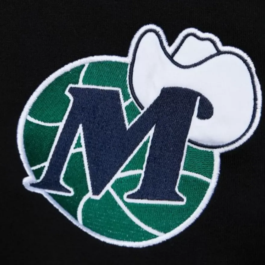 Mitchell & Ness Hoodies & Sweatshirts-Team First Satin Fleece Crew Dallas Mavericks